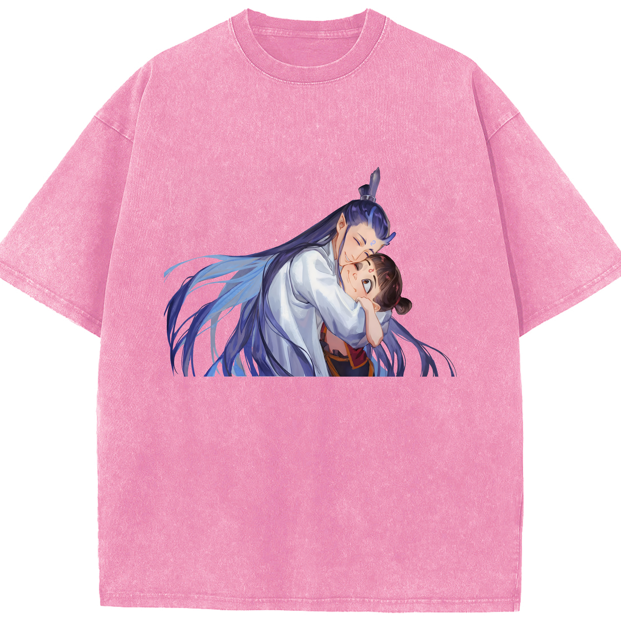 （画像用） Ne Zha 2 ナタ 魔童の大暴れ 綿100% ヴィンテージ風 半袖Tシャツ（フロントプリント）